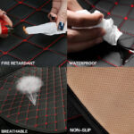 Car PU Leather Rear Back Seat Cover Universal Pad Mat Chair Protector Cushion UK - Image 2