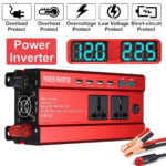 6000W Car Power Inverter Converter DC 12V To AC 240V 4 USB 2 UK Socket Sine Wave - Image 5